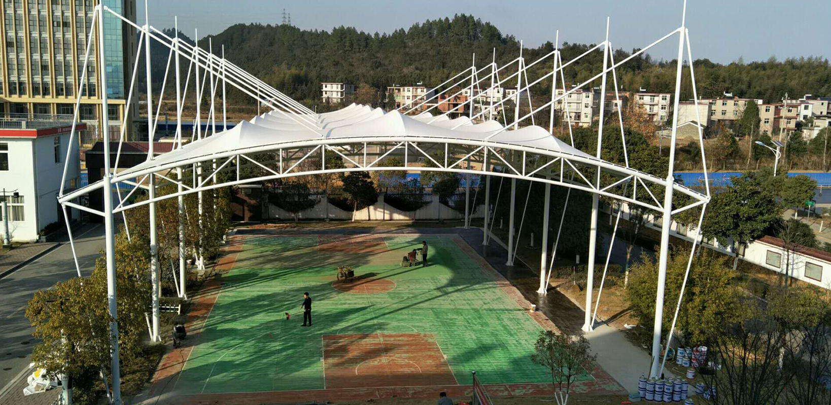 江西景德鎮高新消防大隊膜結構籃球場 江西景德鎮高新消防大隊膜結構籃球場
