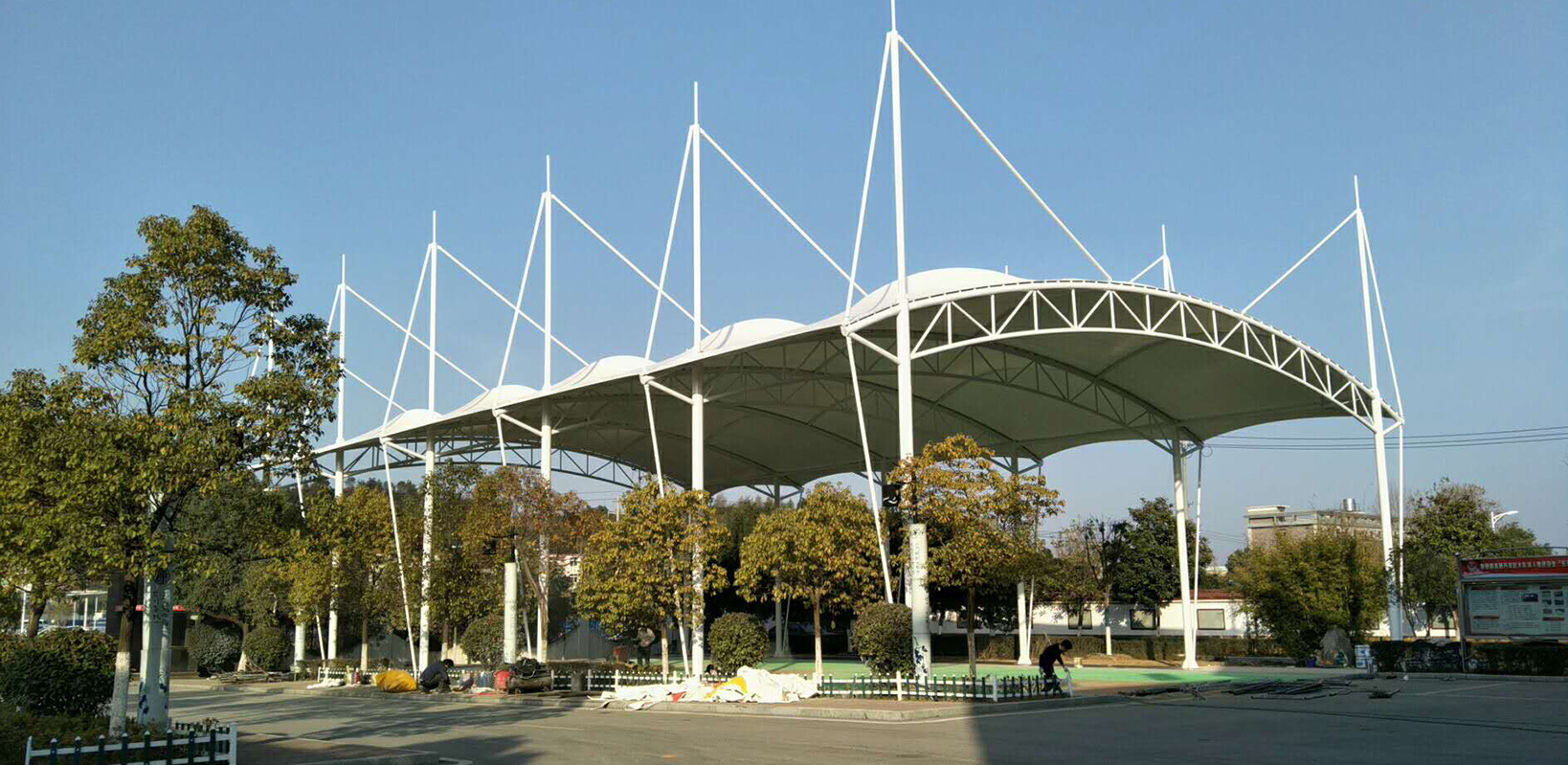 江西景德鎮高新消防大隊膜結構籃球場 江西景德鎮高新消防大隊膜結構籃球場